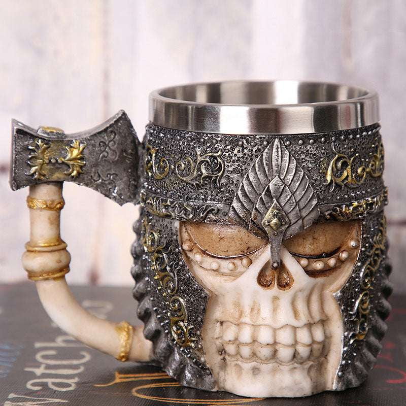 Gothic Drinkware Gift, Reaper Coffee Cup, Skull Metal Mug - available at Sparq Mart