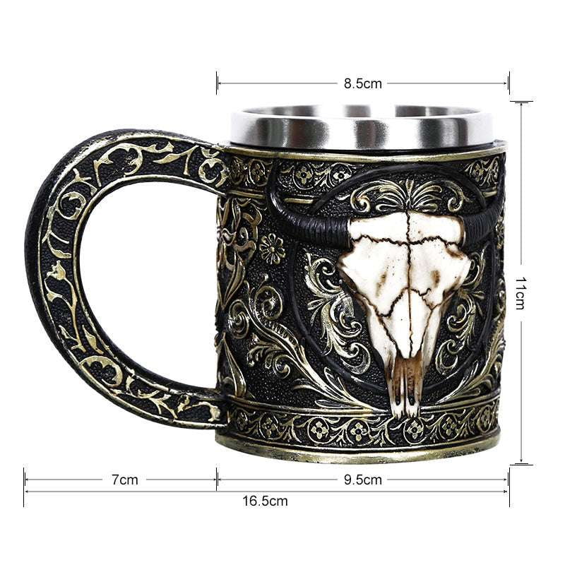 Gothic Drinkware Gift, Reaper Coffee Cup, Skull Metal Mug - available at Sparq Mart