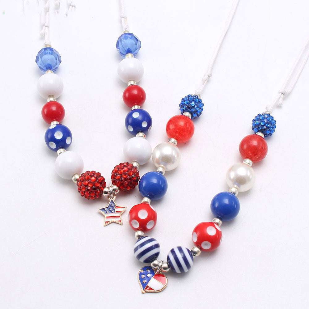 American Flag Jewelry, Children's Necklace Craft, Kids Beading Kit - available at Sparq Mart