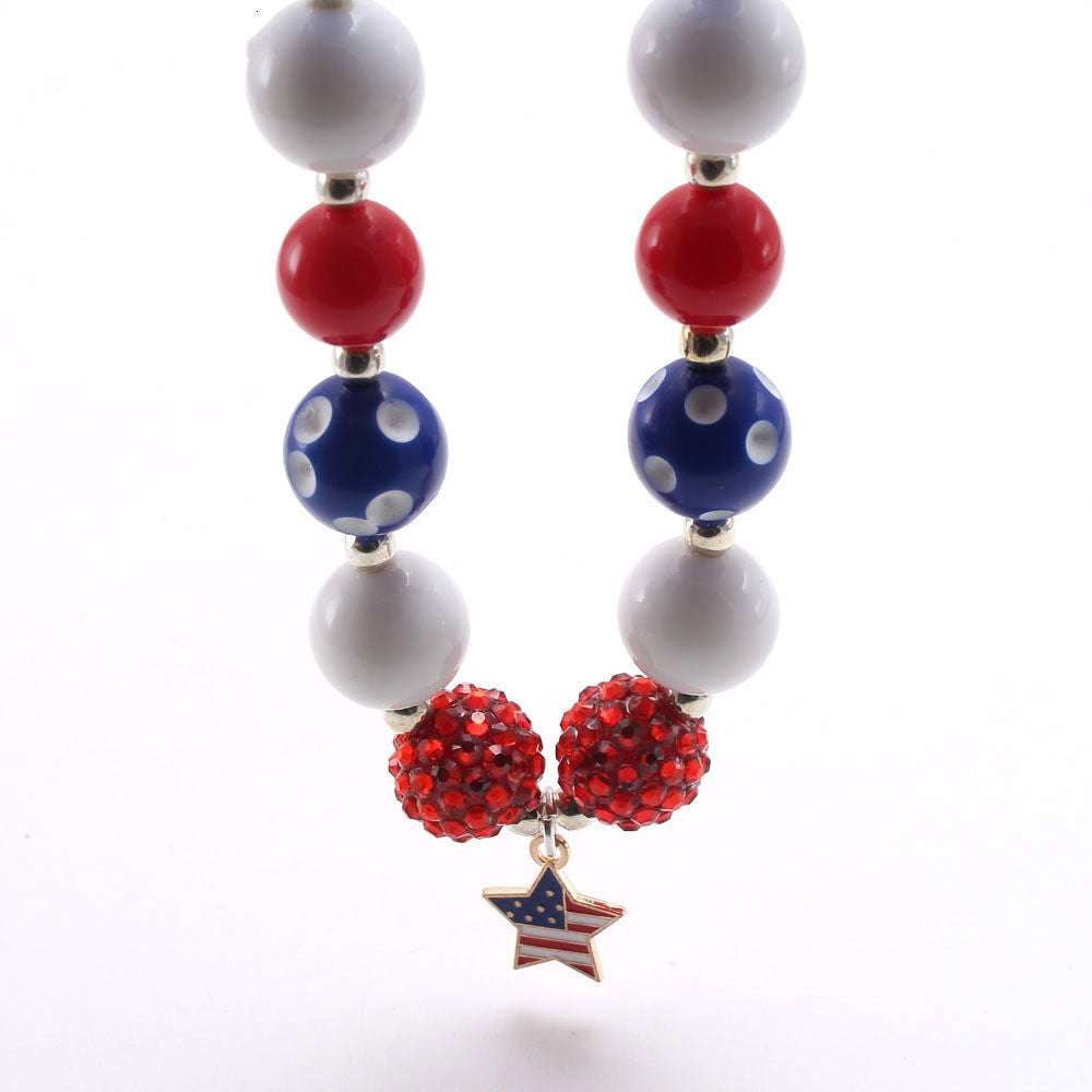 American Flag Jewelry, Children's Necklace Craft, Kids Beading Kit - available at Sparq Mart