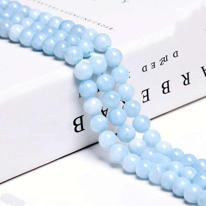 Aquamarine Beads Jewelry, Natural Aquamarine DIY, Polished Gemstone Accessories - available at Sparq Mart