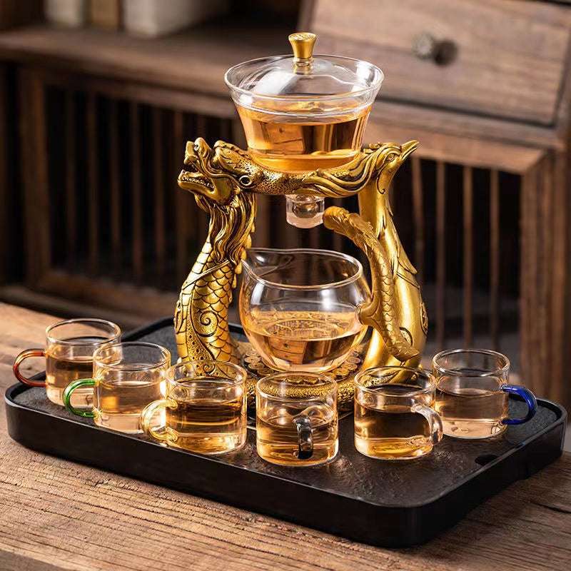 dragon and phoenix teapot, Glass tea maker, semi-automatic teapot - available at Sparq Mart