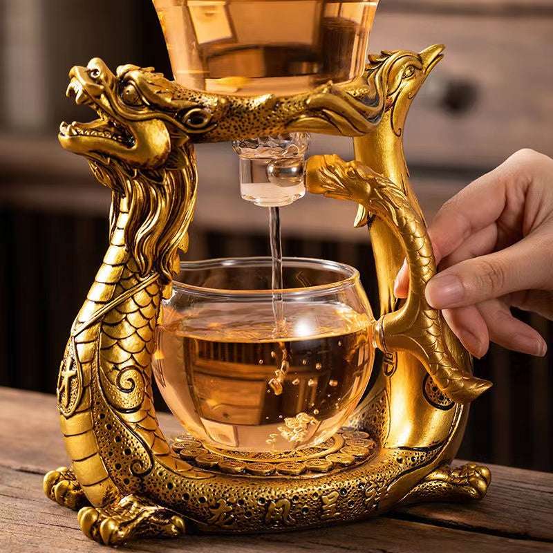 dragon and phoenix teapot, Glass tea maker, semi-automatic teapot - available at Sparq Mart