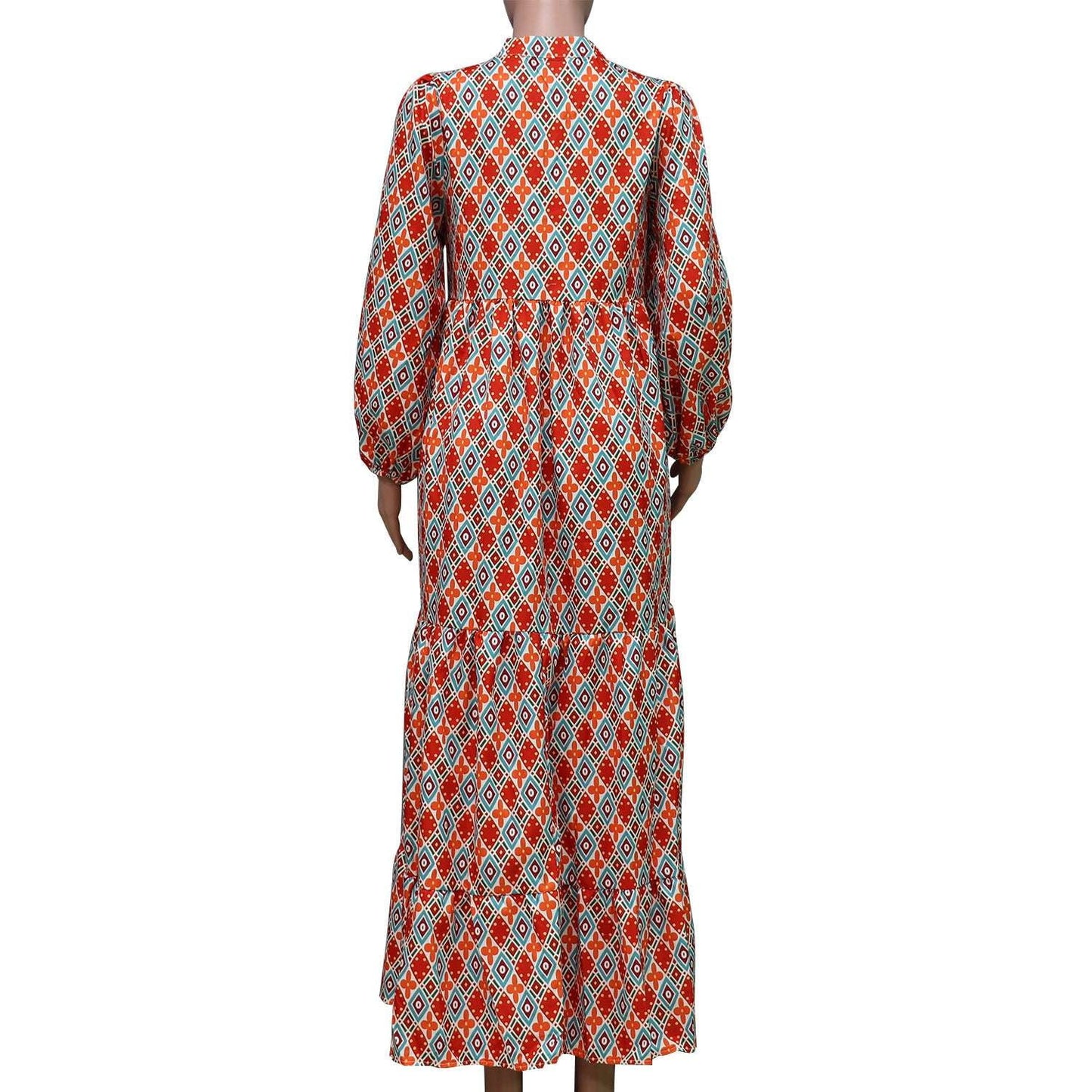 boho summer dress, lantern sleeve dress, v neck bohemian - available at Sparq Mart