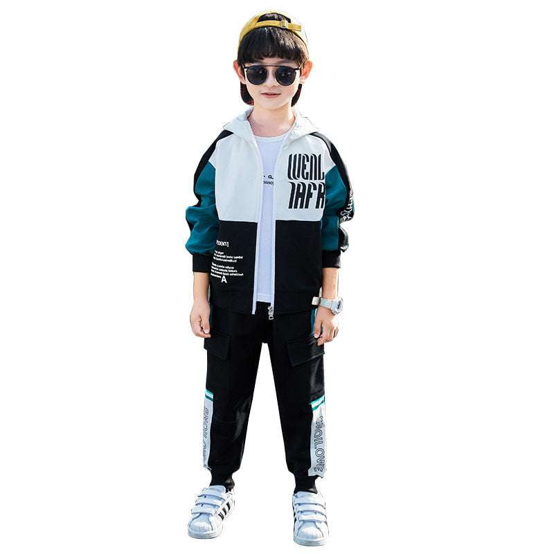 boys sports tracksuit, kids athletic wear, spring jacket set - available at Sparq Mart