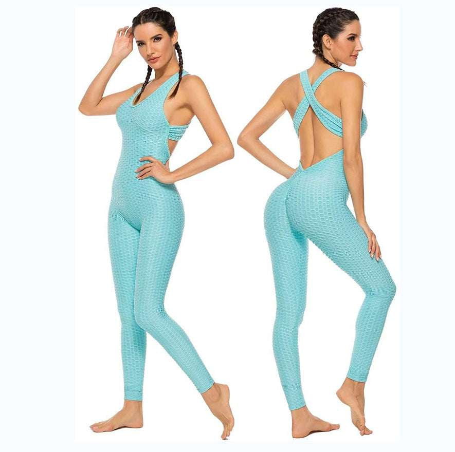 Fitness One-Piece Jumpsuit, Sports Bubble Jumpsuit, Tie-Dye Workout Bodysuit - available at Sparq Mart