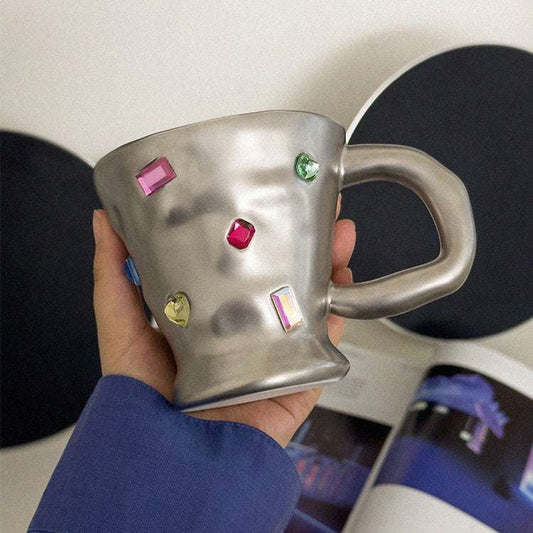 Girl Millennium Mug, Silver Diamond Mug, Unique Sparkle Cup - available at Sparq Mart