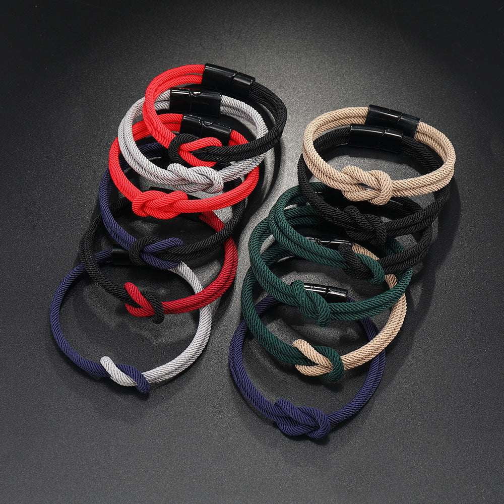Magnetic Buckle Jewelry, Men's Magnetic Bracelet, Milan Rope Bracelet - available at Sparq Mart