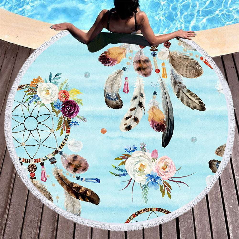 microfiber beach towel, round beach towels, summer towel fashion - available at Sparq Mart