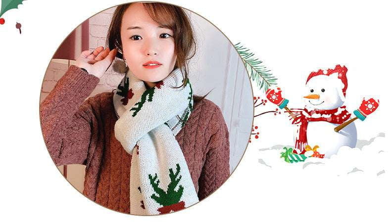 Fashionable Winter Scarves, Knitted Snowflake Scarf, Woolen Warm Scarf - available at Sparq Mart