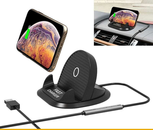 10W Qi mount, fast charging stand, wireless car charger - available at Sparq Mart