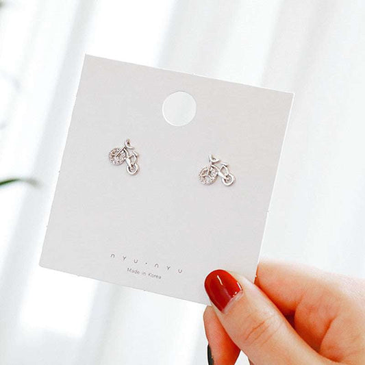 Bicycle Stud Earrings, Copper Fashion Earrings, Unique Bike Jewelry - available at Sparq Mart