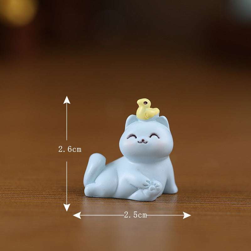 Cartoon Cat Ornaments, Miniature Cat Statuettes, Resin Cat Figurines - available at Sparq Mart