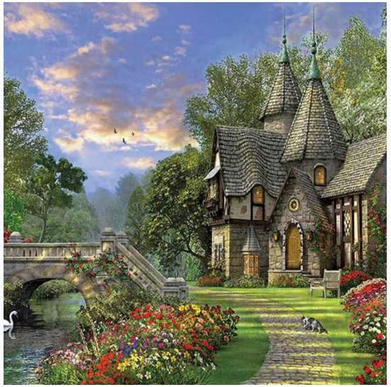 Countryside Landscape Art, DIY Diamond Painting Kit, Relaxing Craft Activity - available at Sparq Mart