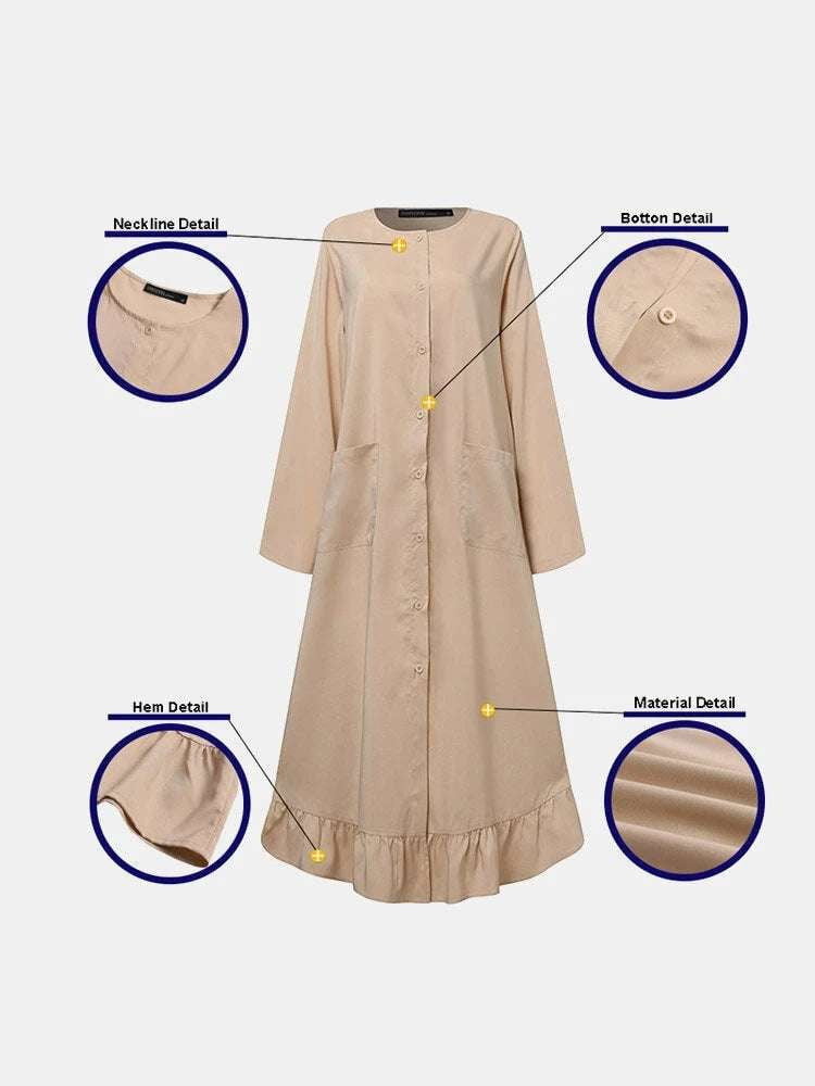 comfortable chic dress, ladies pocket dress, versatile sleeve dress - available at Sparq Mart