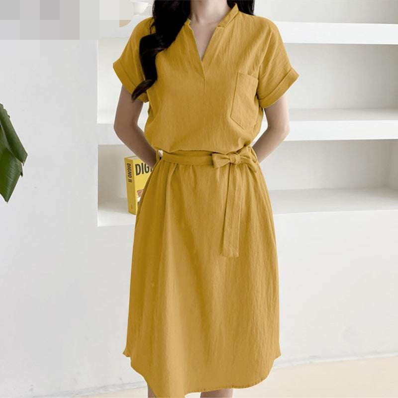 casual mid dress, flattering waist dress, summer midi dress - available at Sparq Mart