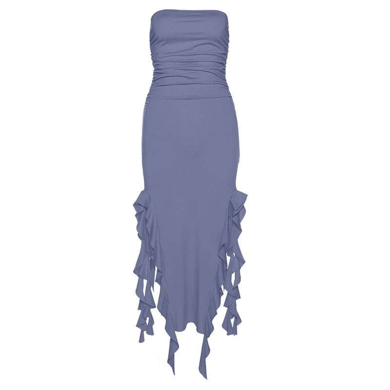 One Shoulder Tube Dress, Trendy Women's Midi Dress, Women's Summer Midi Dress - available at Sparq Mart