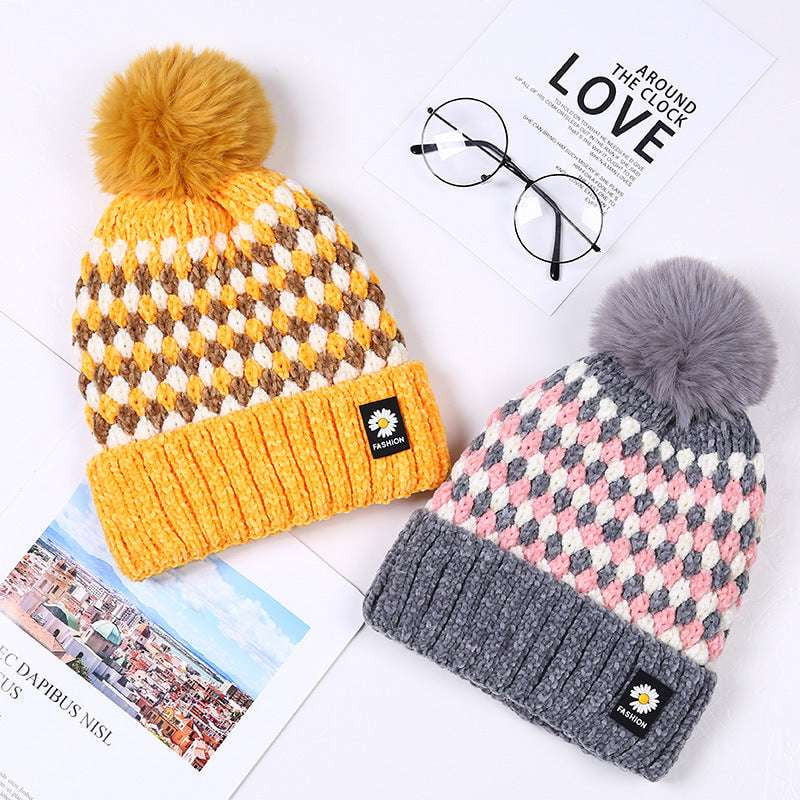 fashionable warm hat, knitted winter beanie, ladies cozy headwear - available at Sparq Mart