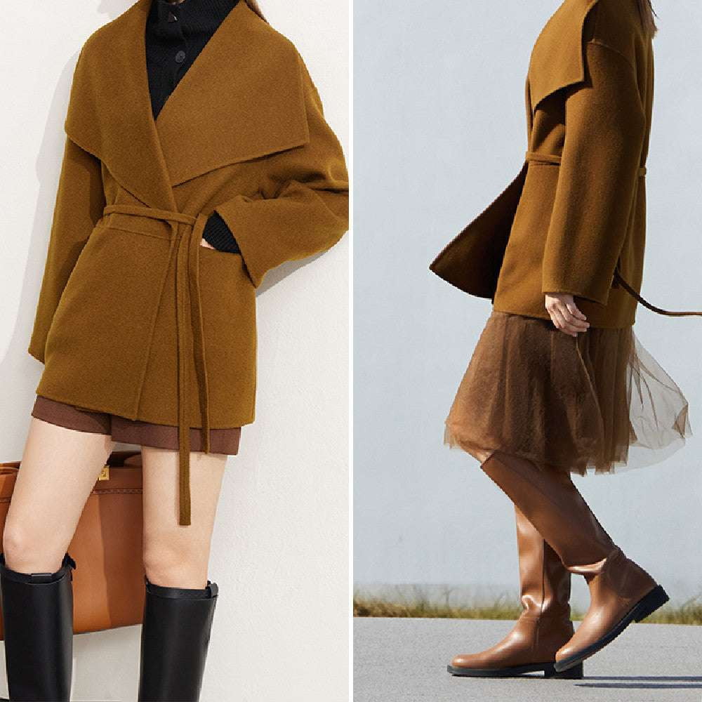 chic winter apparel, women's reversible coat, wool winter coat - available at Sparq Mart