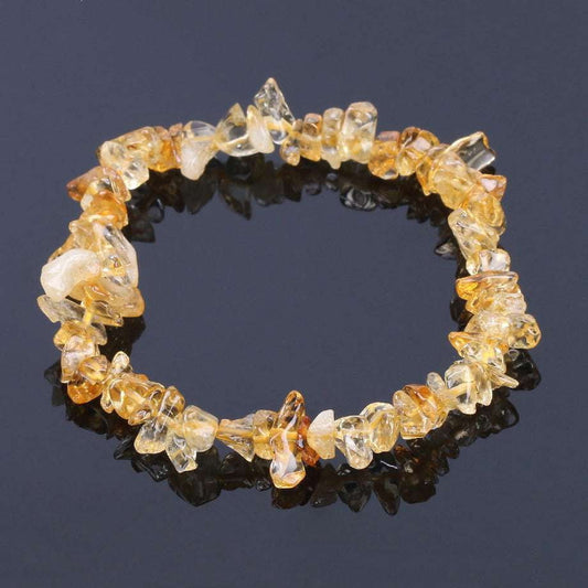 Citrine Stone Bracelet, Crushed Citrine Jewelry, Yellow Gemstone Bracelet - available at Sparq Mart