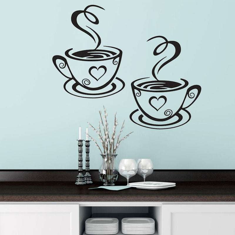 Coffee Wall Decals, Decorative Coffee Decor, Removable Sticker Art - available at Sparq Mart