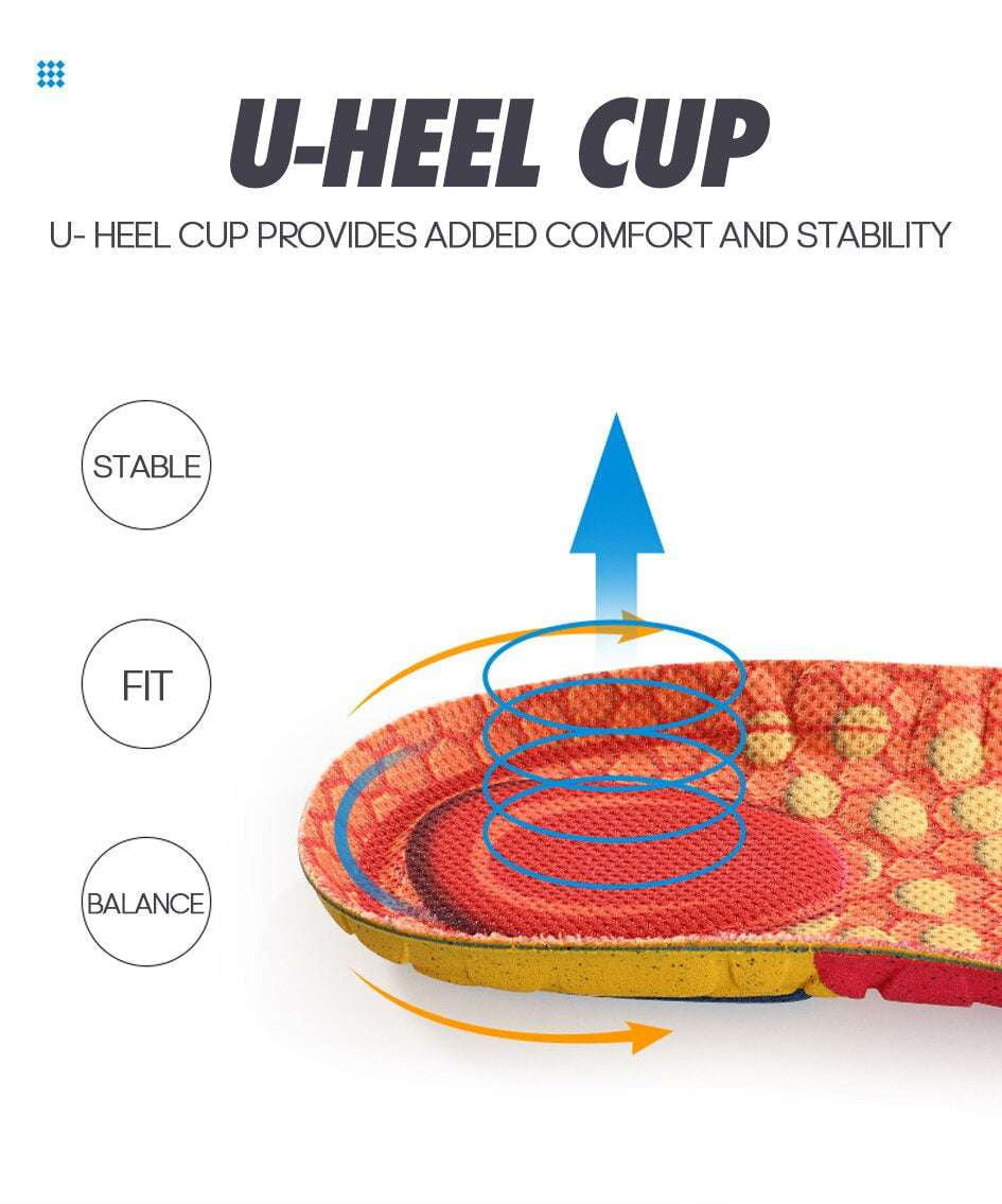 Arch support insoles, BASF PU foam, Heel shock absorption - available at Sparq Mart