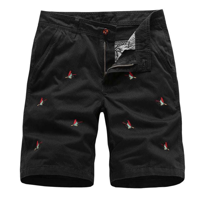 Casual Comfort Shorts, Embroidered Cotton Shorts, Men's Leisure Shorts - available at Sparq Mart