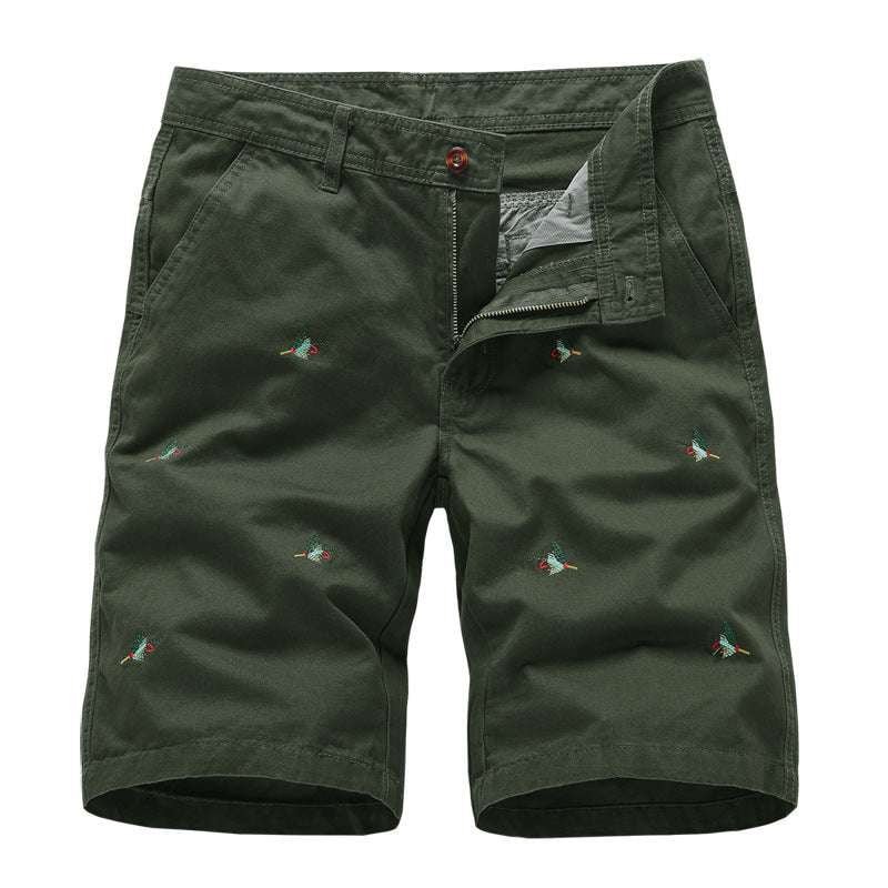 Casual Comfort Shorts, Embroidered Cotton Shorts, Men's Leisure Shorts - available at Sparq Mart