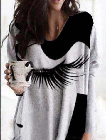 Ladies Long Sleeve Top, Loose Casual Wear Top, Round Neck Comfort Top - available at Sparq Mart