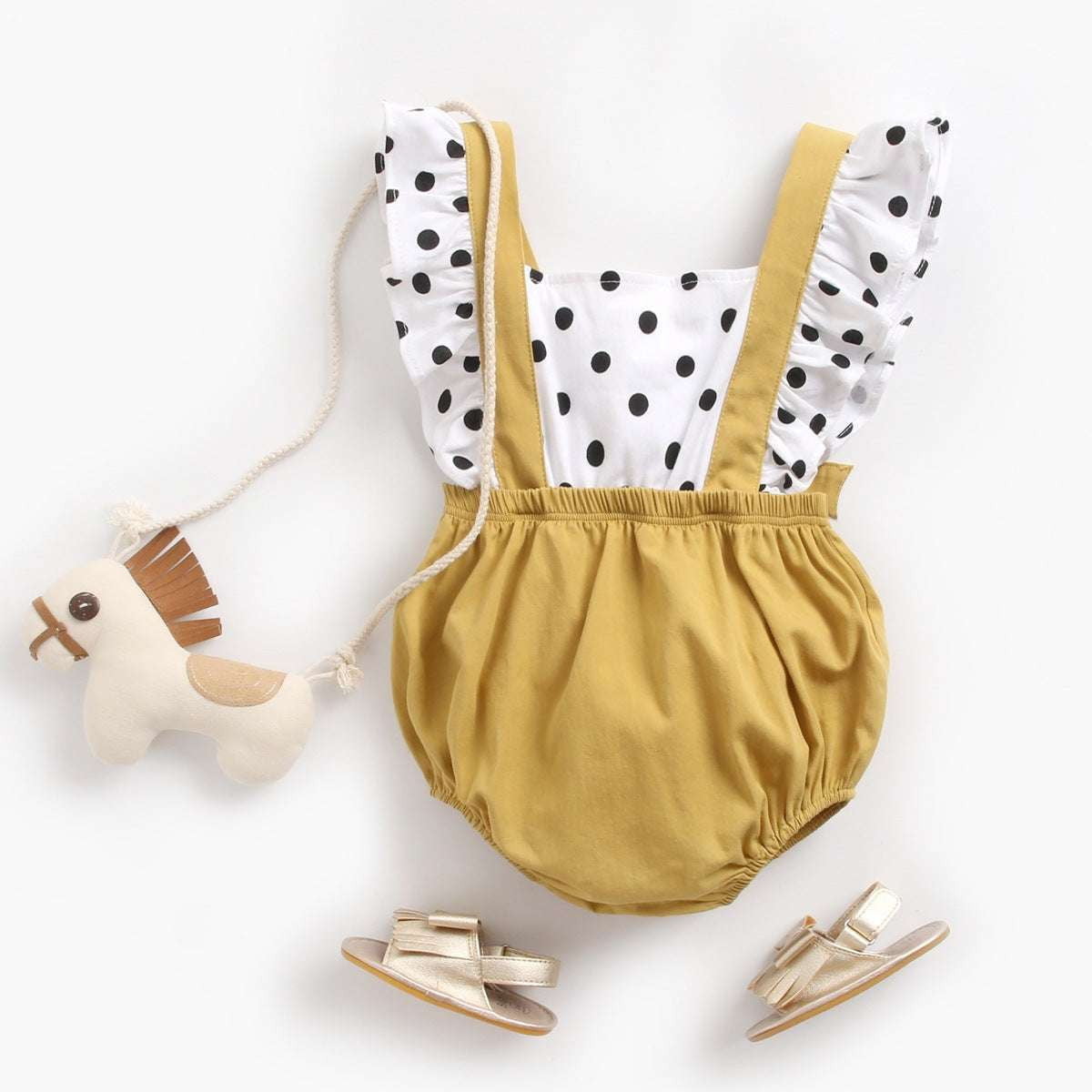 infant romper outfit, soft cotton romper, yellow baby romper - available at Sparq Mart