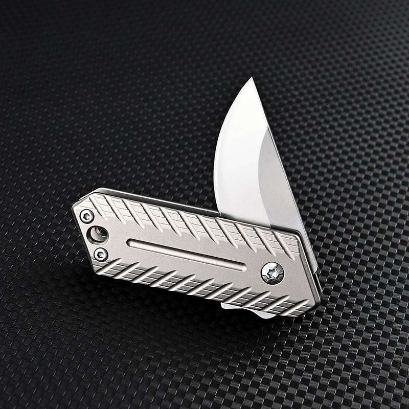 Compact Titanium Alloy Knife, Folding EDC Gear, Mini Keychain Knife - available at Sparq Mart