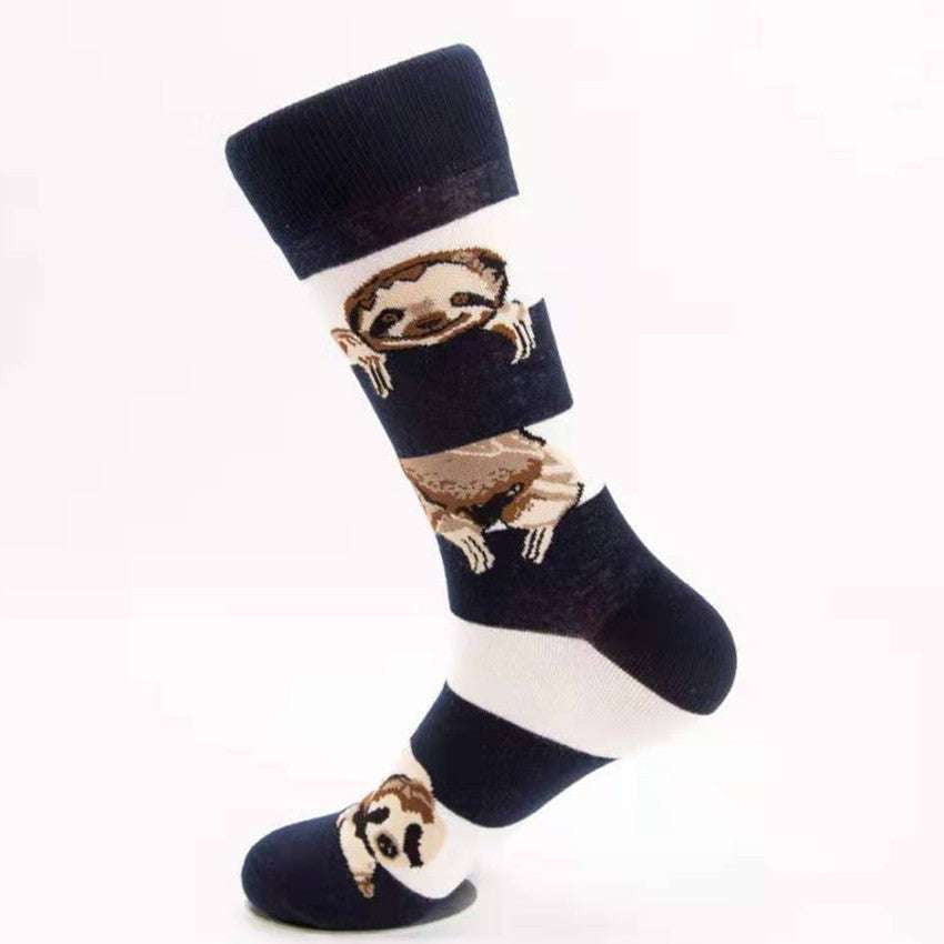 Cotton Fashion Socks, Cozy Sloth Socks, Winter Patterned Socks - available at Sparq Mart