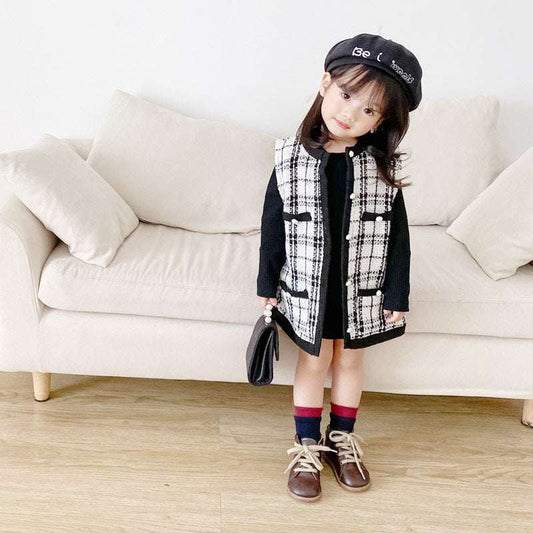 Cotton Vest Dress, Girls Knitted Outfit, Winter Woolen Dress - available at Sparq Mart