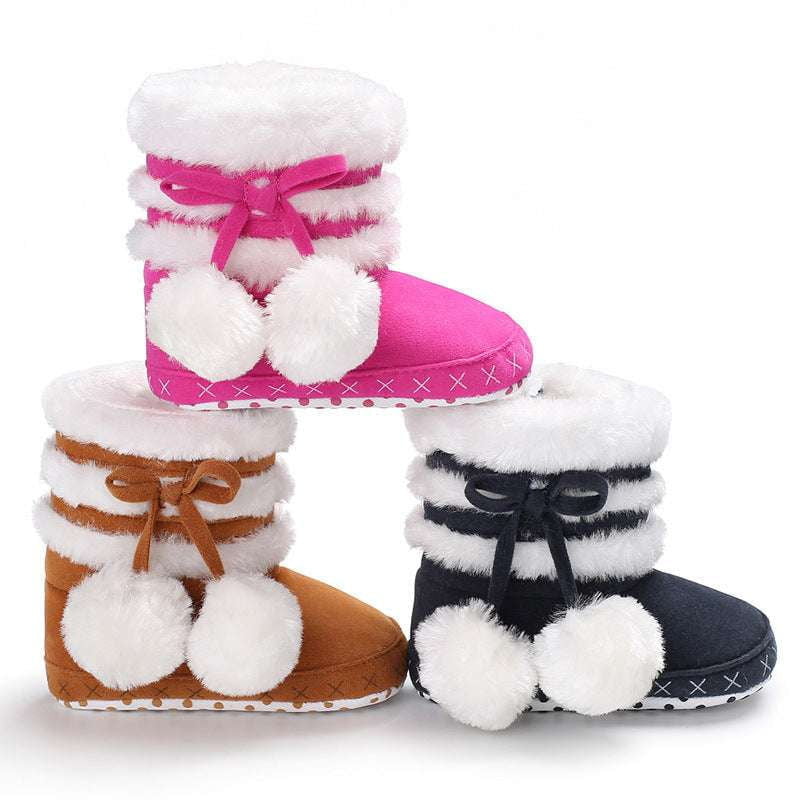 Cozy Winter Booties, Infant Booties Sizes, Pom Pom Footwear - available at Sparq Mart