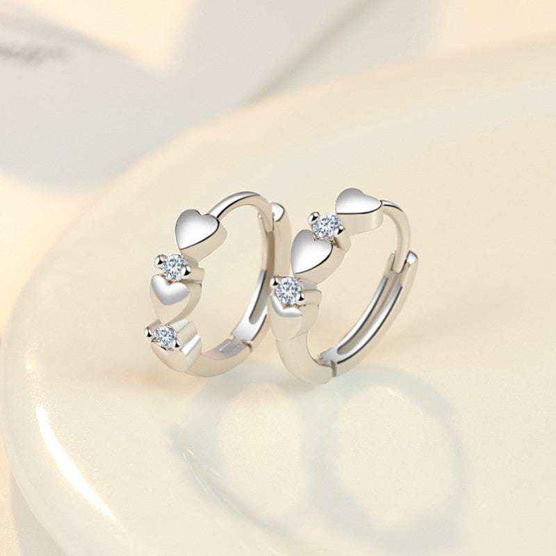 Custom heart earrings, heart-shaped zircon earrings, personalized earrings - available at Sparq Mart