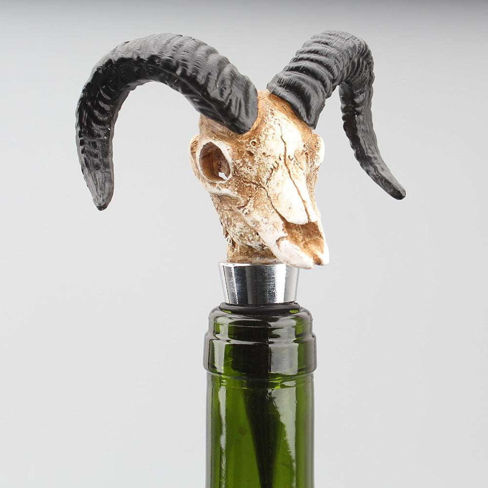 Buffalo Skull Decor, Skull Bottle Stopper, Unique Wine Accessory - available at Sparq Mart