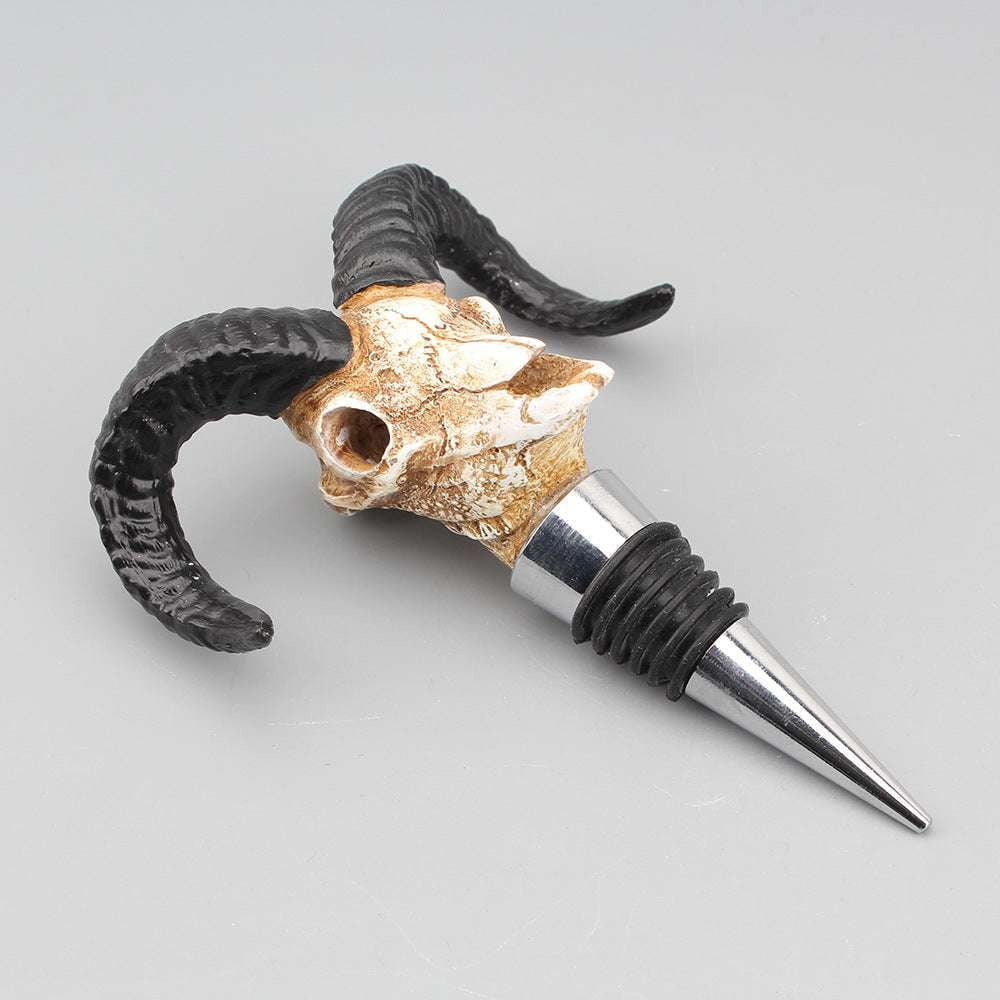 Buffalo Skull Decor, Skull Bottle Stopper, Unique Wine Accessory - available at Sparq Mart