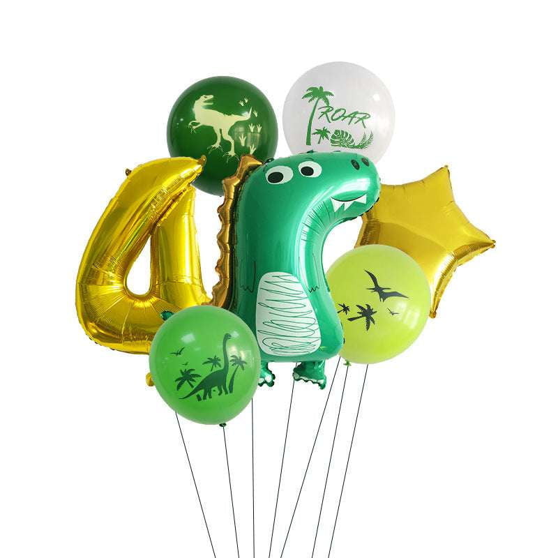 Dinosaur Balloon Numbers, Jungle Birthday Balloons, Party Decor Set - available at Sparq Mart