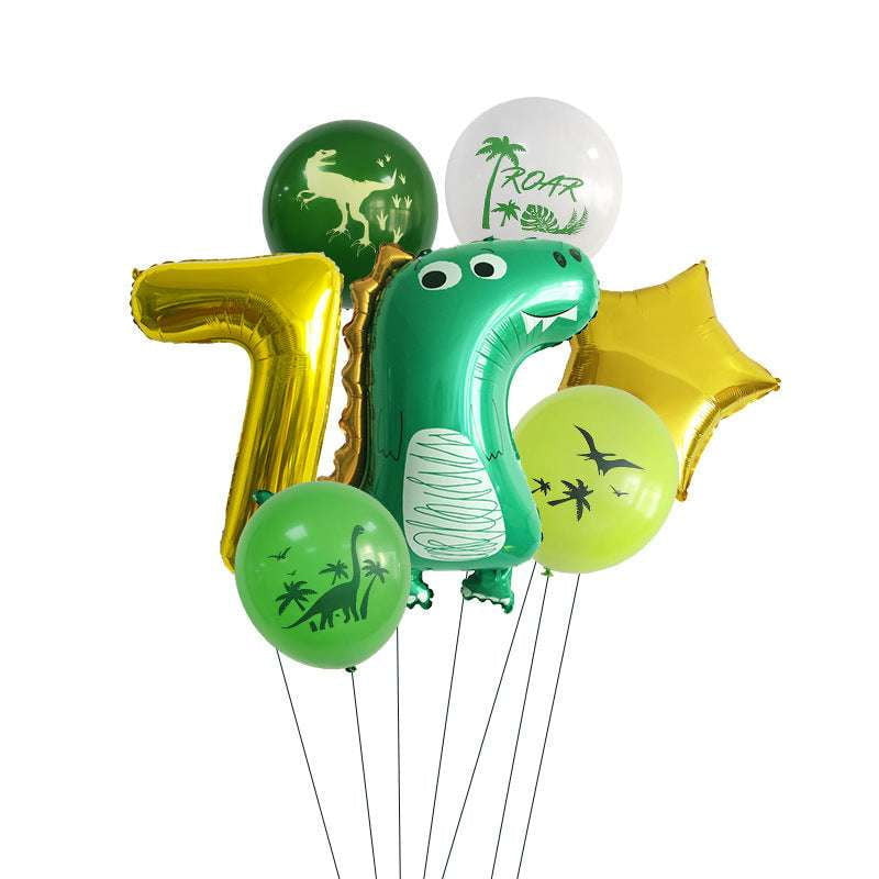 Dinosaur Balloon Numbers, Jungle Birthday Balloons, Party Decor Set - available at Sparq Mart