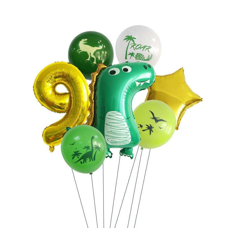 Dinosaur Balloon Numbers, Jungle Birthday Balloons, Party Decor Set - available at Sparq Mart