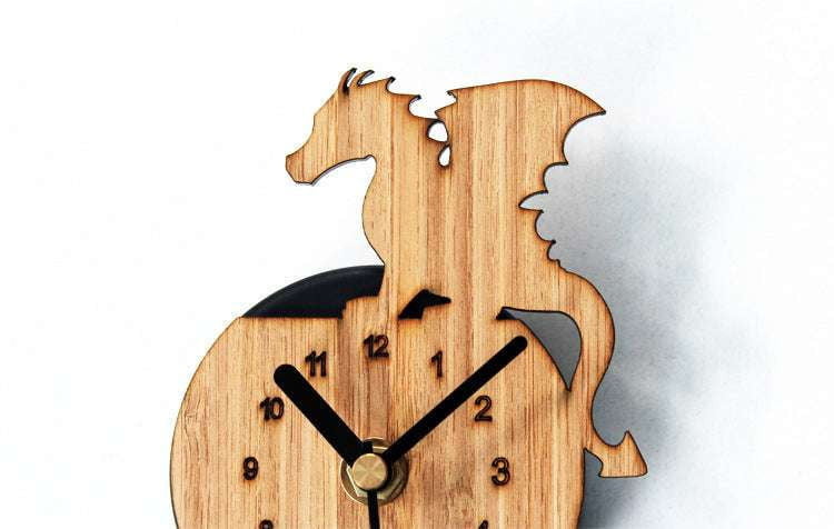 decorative wall timepiece, dragon bamboo clock, magnetic fridge clock - available at Sparq Mart