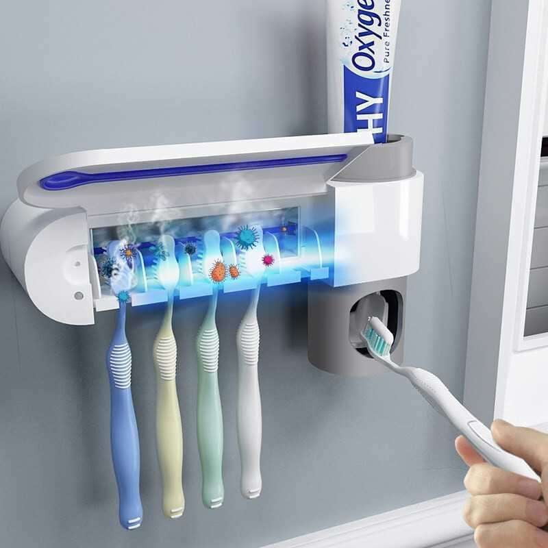 Automatic Toothpaste Dispenser, Ultraviolet Toothbrush Cleaner, UV Toothbrush Sanitizer - available at Sparq Mart