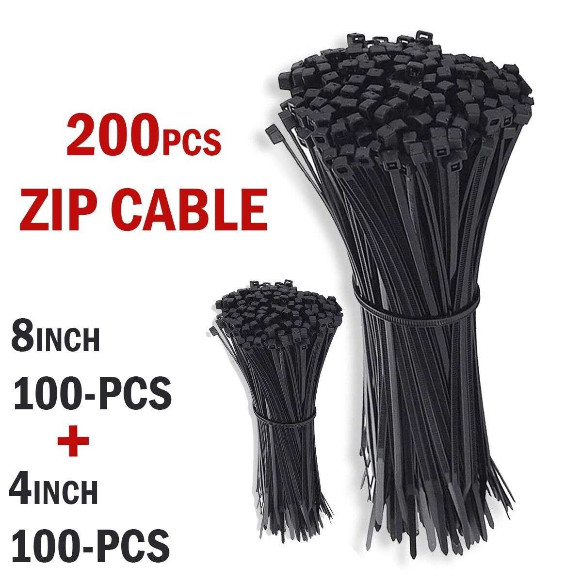 200 Pcs Bundle, Durable, Nylon Cable Zip Ties - available at Sparq Mart