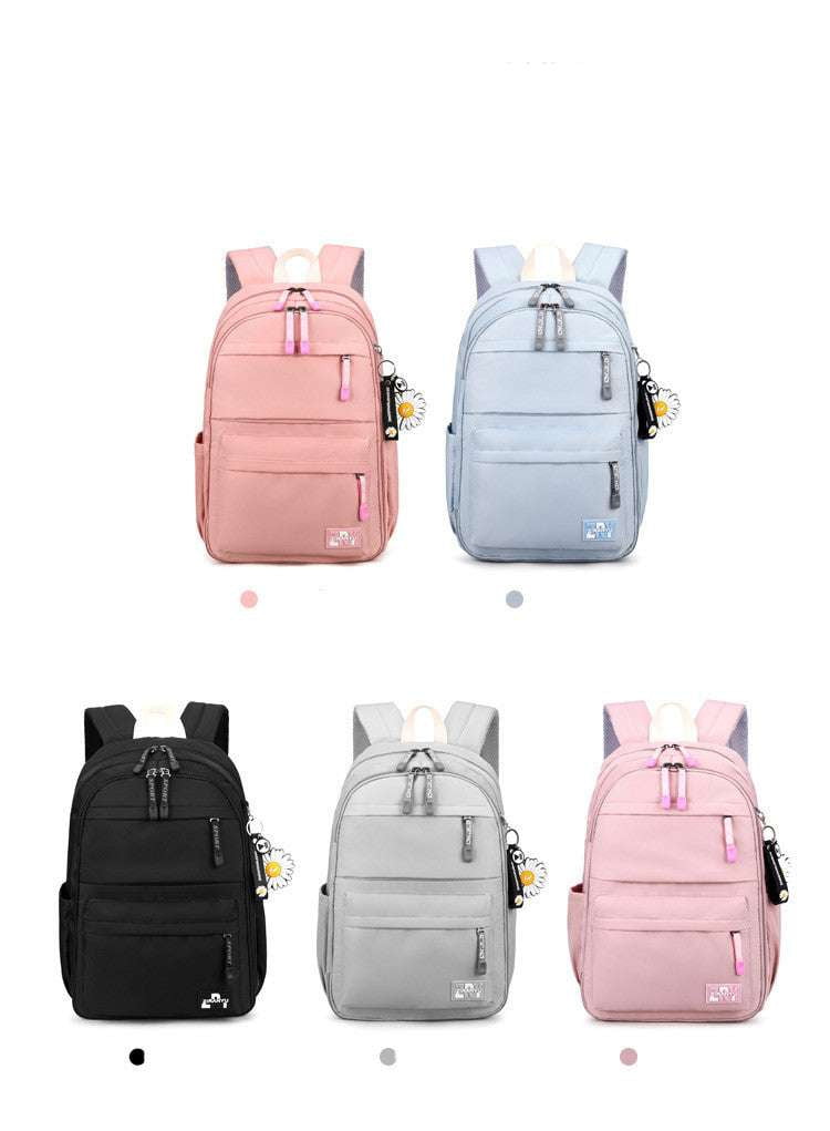 girls school backpack, spacious student knapsack, waterproof nylon bookbag - available at Sparq Mart