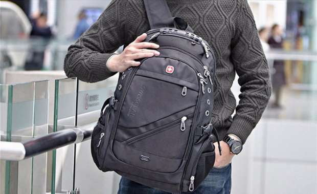 Durable Travel Rucksack, Men's Laptop Backpack, Professional Backpack Black - available at Sparq Mart