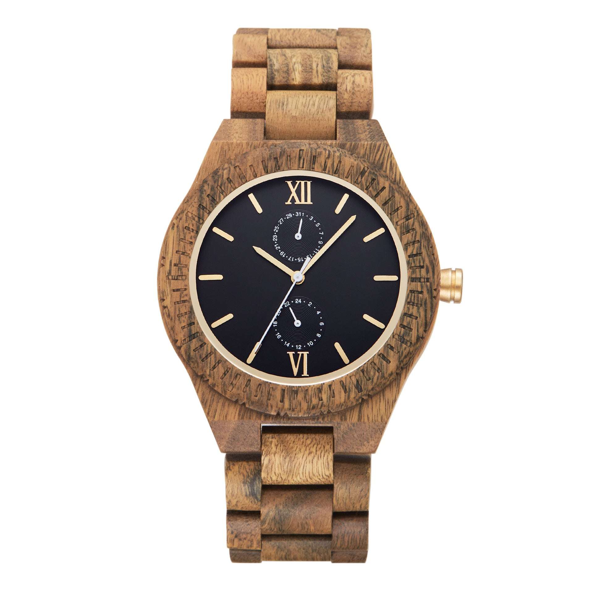 Eco-Friendly Wooden Watch, Men's Wooden Quartz Watch, Multi-Functional Wooden Watch - available at Sparq Mart