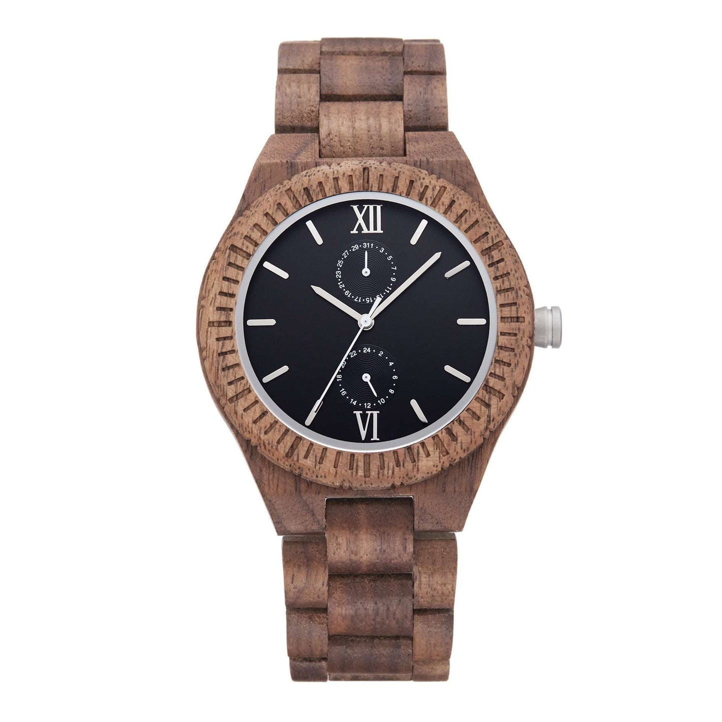 Eco-Friendly Wooden Watch, Men's Wooden Quartz Watch, Multi-Functional Wooden Watch - available at Sparq Mart