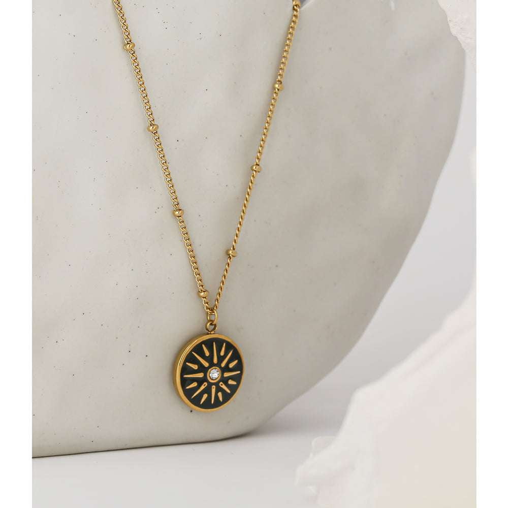 14K Gold Necklace, Stainless Steel Pendant, Women's Titanium Necklace - available at Sparq Mart