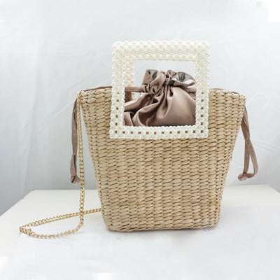 Beaded Zipper Handbag, Cattail Square Bag, Eco-Friendly Handbag - available at Sparq Mart