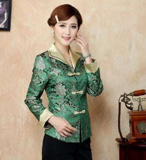 Brocade Tang Suit Top, Elegant Ladies Top, Traditional Chinese Attire - available at Sparq Mart